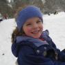 Abby smiles sledding 2010