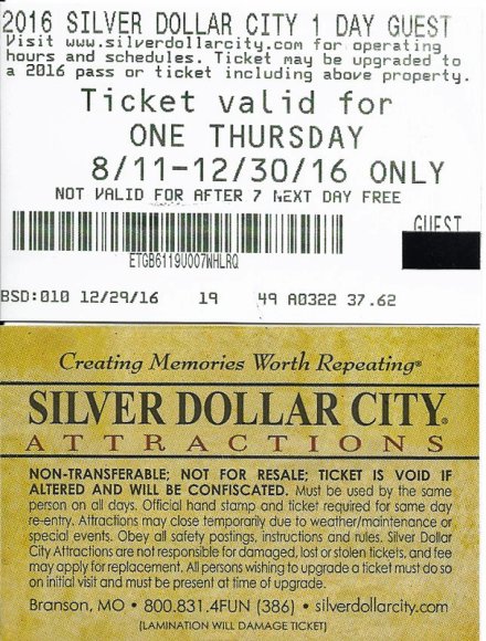 00 silver dollar city ticket