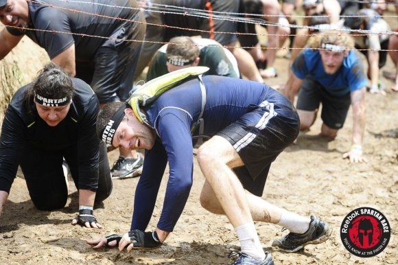 Nate coming out of barbed wire