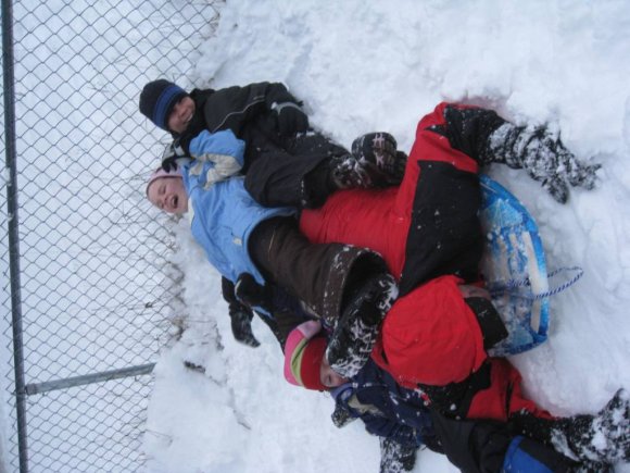 bronco ride pile up - shawn abby grace josh