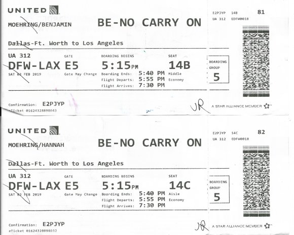 00 ticket to la2